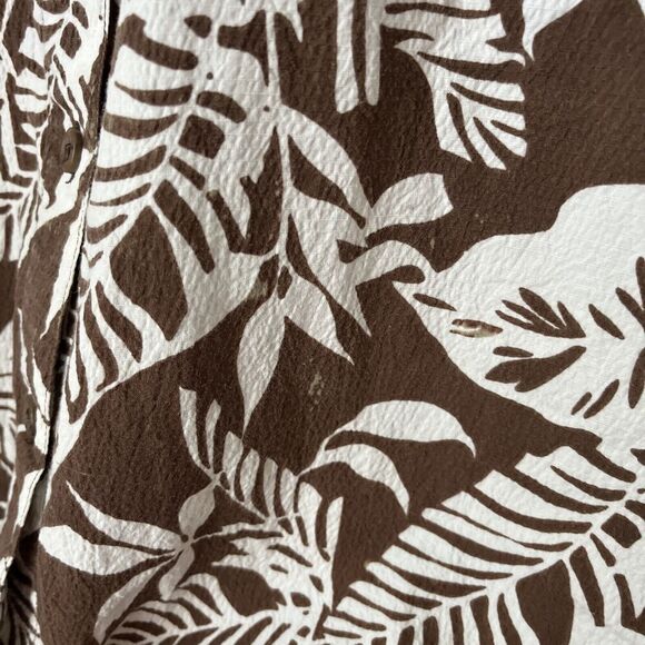y2k White Stag short sleeve brown white tropical womens shirt button M - Picture 4 of 6